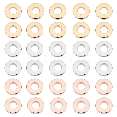 60Pcs 3 Colors 201 Stainless Steel Linking Rings STAS-UN0036-94-1