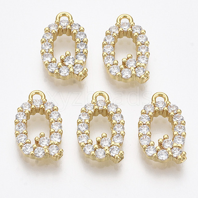 Brass Micro Pave Cubic Zirconia Charms X-KK-T060-05-Q-G-NF-1