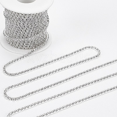 Brass Rhinestone Strass Chains CHC-T001-SS14-01S-1