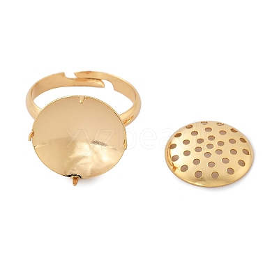 Brass Adjustable Ring Findings KK-K382-15C-G-1