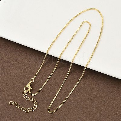 1.2MM Brass Curb Chain Necklaces for Women NJEW-K271-03G-1