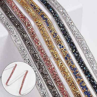 5 Yards Self Adhesive Resin Rhinestone Tape DIY-SP0002-49F-1