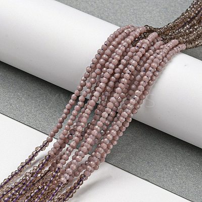 Transparent Gradient Color Glass Beads Strands GLAA-H021-01A-34-1