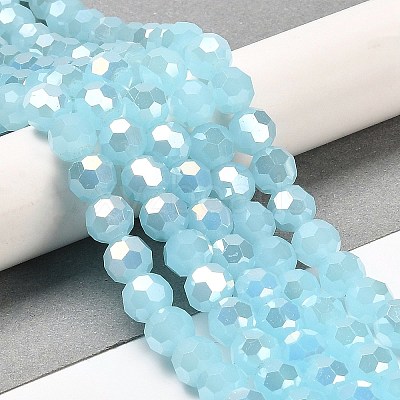 Imitation Jade Glass Beads Stands EGLA-A035-J8mm-B09-1