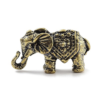 Brass Elephant Figurines Statues for Home Desktop Feng Shui Ornament KK-A216-02AB-1