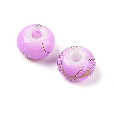 Opaque Spray Painted Glass Beads GLAA-G118-01F-1