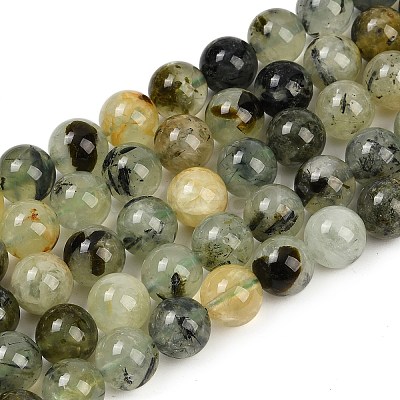 Natural Prehnite Beads Strands G-P322-48-10mm-01-1