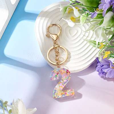 Number 2 Transparent Resin Keychains KEYC-TADJ0001-10B-1