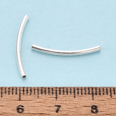 925 Sterling Silver Curved Tube Beads STER-N016-124S-1