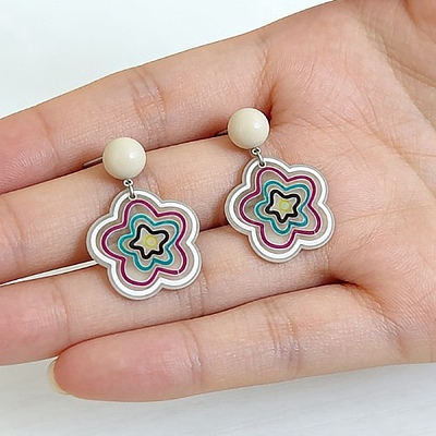 Alloy Resin Stud Earrings for Women WGDCBB9-02-1