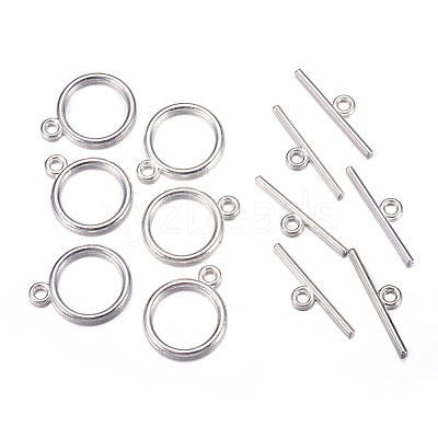 Tibetan Style Toggle Clasps X-TIBE-A12208-S-NR-1