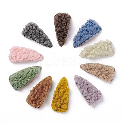 Faux Fur Imitation Lambs Wool Snap Hair Clips X-PHAR-P004-02-1