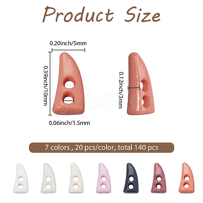 140Pcs 7 Colors Resin Buttons BUTT-GF0004-06-1