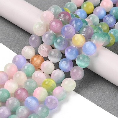 Natural Selenite Beads Strands G-Q162-A01-01C-01-1