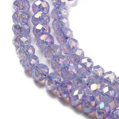 Transparent Baking Paint Glass Beads Strands DGLA-F002-02B-08-1