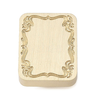 Rectangle Flower Frame Brass Stamp Heads LS-AJEW-M037-04G-06-1
