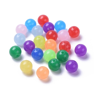 Imitation Jade Acrylic Beads SACR-S188-14mm-M-1