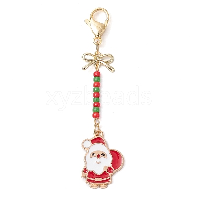 9Pcs 9 Styles Christmas Alloy Enamel Pendant Decoration HJEW-JM02326-1