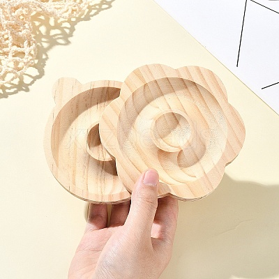2Pcs 2 Styles Beech Wooden Bangle & Bracelet & Finger Ring & Beads Display Holder Tray AJEW-YW0001-26-1