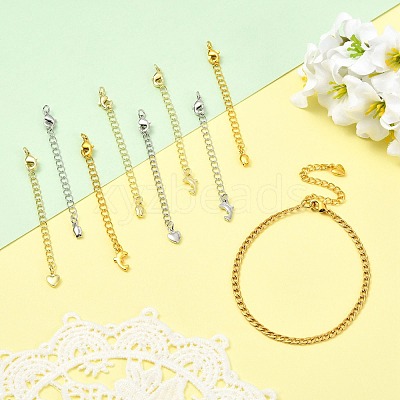 18Pcs 9 Styles Brass Chain Extender KK-FS0002-09-1