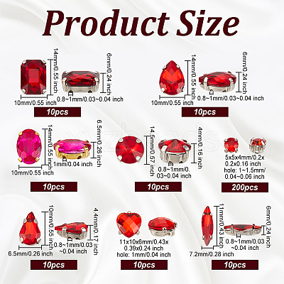 270Pcs 8 Styles Sew on Rhinestone RGLA-OC0001-48-1
