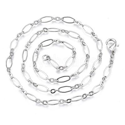 Brass Cable Chains Necklace Making MAK-S072-16A-P-1