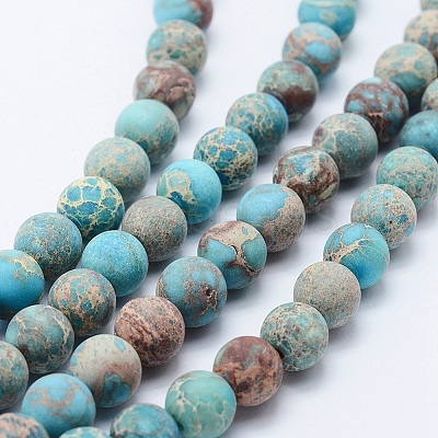 Natural Imperial Jasper Beads Strands X-G-K232-6mm-01D-1