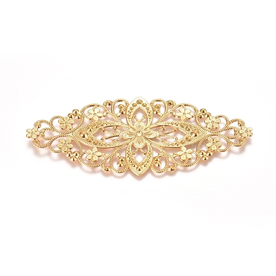 Brass Filigree Joiners KK-G368-01G-1