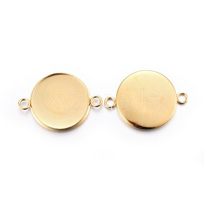 201 Stainless Steel Cabochon Connector Settings X-STAS-F191-15G-G-1