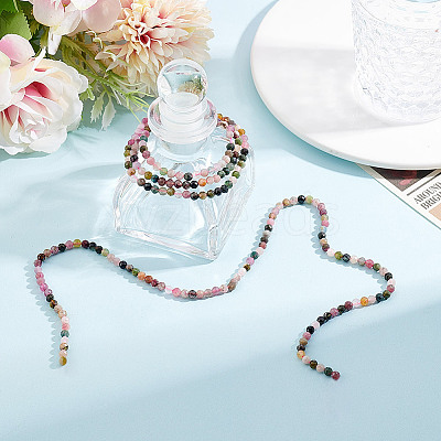 2 Strands Natural Multicolor Tourmaline Beads Strands G-GO0001-58-1