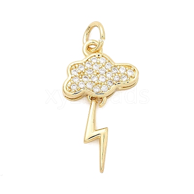 Brass Micro Pave Cubic Zirconia Pendants KK-D105-04G-1