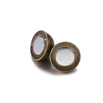 Brass Magnetic Clasps with Loops PALLOY-MC043-3AB-1