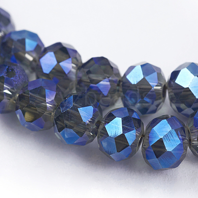 Electroplate Glass Beads Strands EGLA-D020-6x4mm-M2-1
