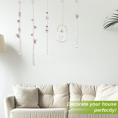 5Pcs 5 Styles Cotton Macrame Plant Hangers AJEW-GA0007-83-1
