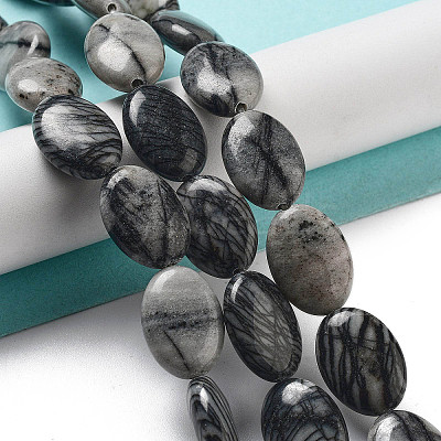 Natural Netstone Beads Strands G-P528-M13-01-1