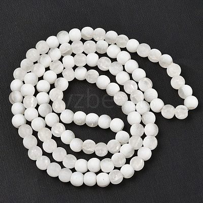 Frosted Crackle Glass Beads Strands GLAA-U001-6mm-M07-1
