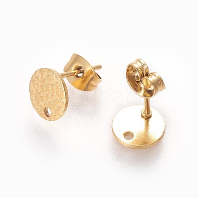 Ion Plating(IP) 304 Stainless Steel Ear Stud Findings STAS-O119-15B-G-1