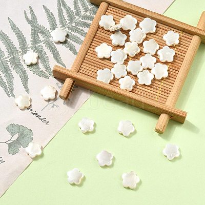 30Pcs Electroplate Natural Freshwater Shell Beads SHEL-CJ0001-26-1