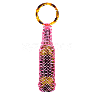 Sparkly Rhinestone Wine Bottle Bag AJEW-WH0609-899A-1