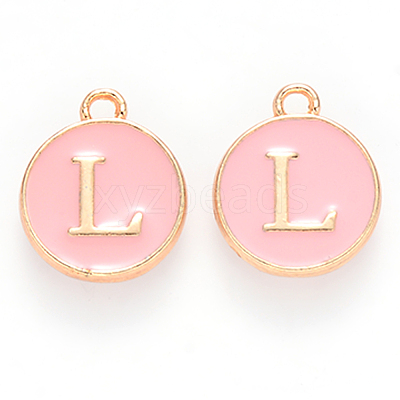 Golden Plated Alloy Enamel Charms ENAM-S118-07L-1
