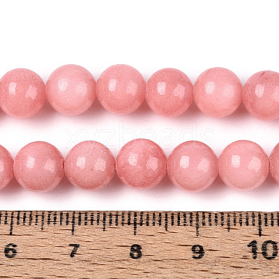 Dyed Natural Mashan Jade Round Beads Strands G-T139-8mm-67B-1