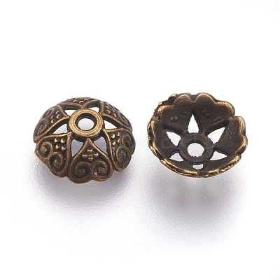 Tibetan Style Alloy Bead Caps TIBE-5241-AB-FF-1