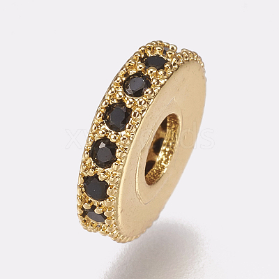 Brass Micro Pave Cubic Zirconia Bead Spacers LS-ZIRC-K074-11A-02G-1