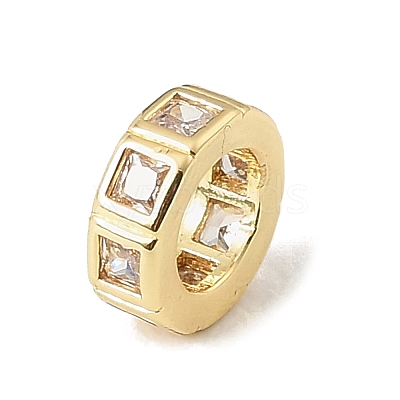 Brass Pave Cubic Zirconia European Beads CU-CBA389D-02G-06-1