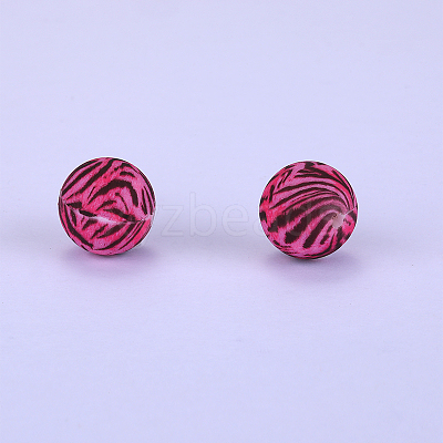 Printed Round Silicone Focal Beads SI-JX0056A-180-1