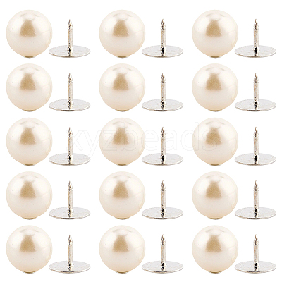 20Pcs ABS Plastic Pearl No Sewing Buttons BUTT-CY0001-22C-1