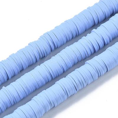Flat Round Handmade Polymer Clay Beads CLAY-R067-10mm-32-1