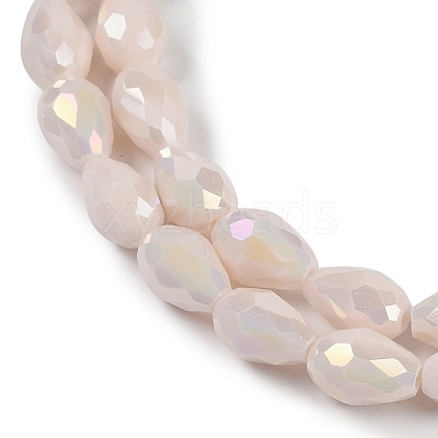 Opaque Solid Color Electroplate Glass Beads Strands X-EGLA-N013-P4mm-B08-1