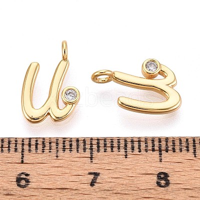 Brass Micro Pave Cubic Zirconia Charms KK-N263-97G-U-1