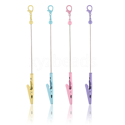 4Pcs 4 Colors Alloy Bracelet Tool Jewelry Helper Beadable Alligator Clip AJEW-SP0001-71A-1